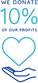 We donate 10% of our profits