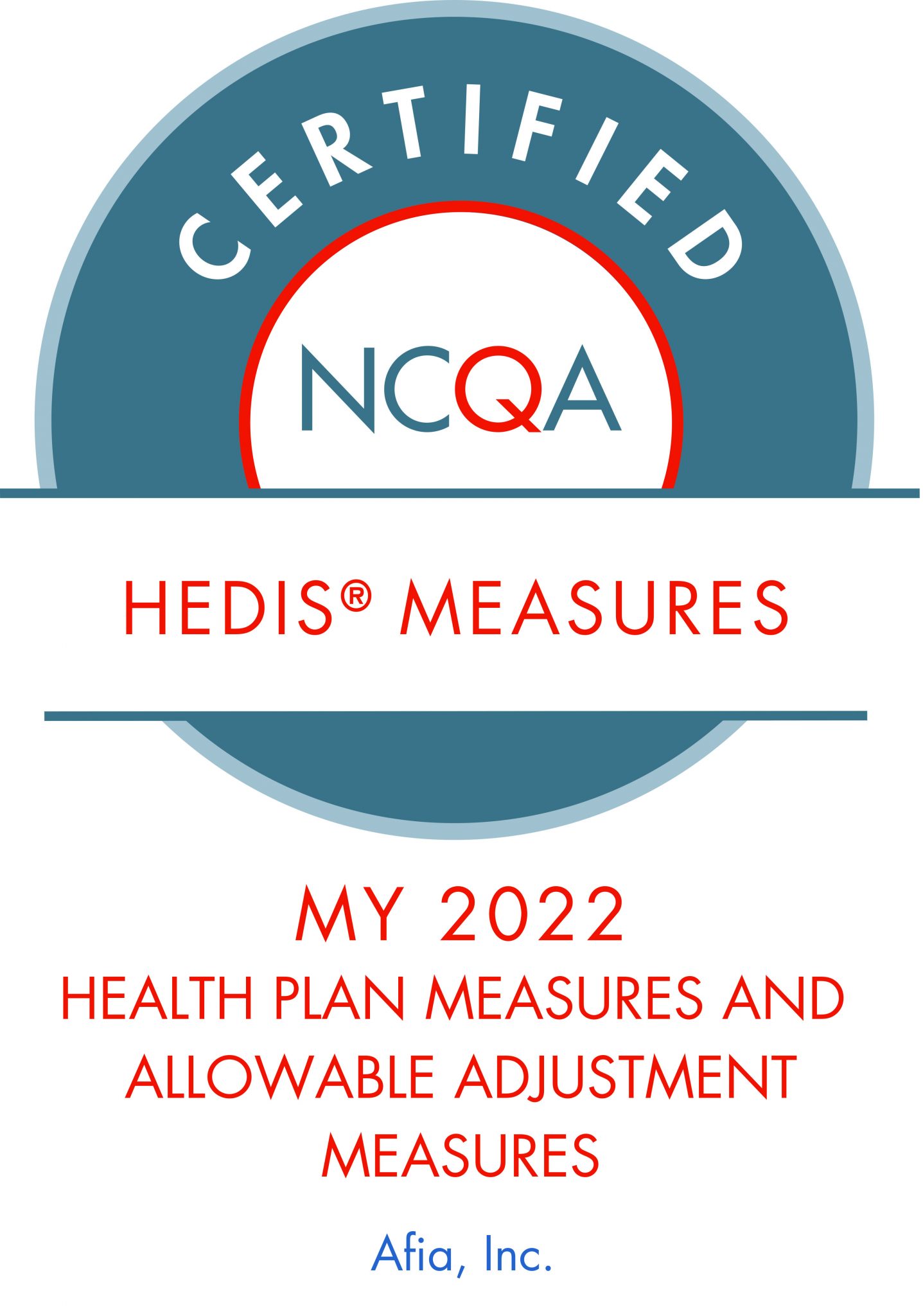 Afia is NCQA Certified on 13 HEDIS Measures Afia
